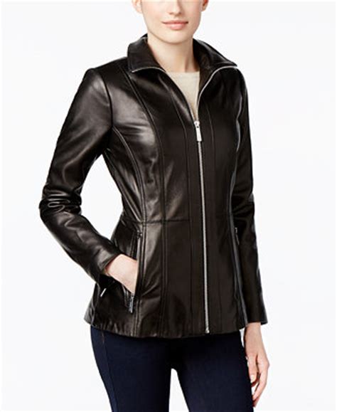 michael kors leather jacket macy's|michael kors leather jacket sale.